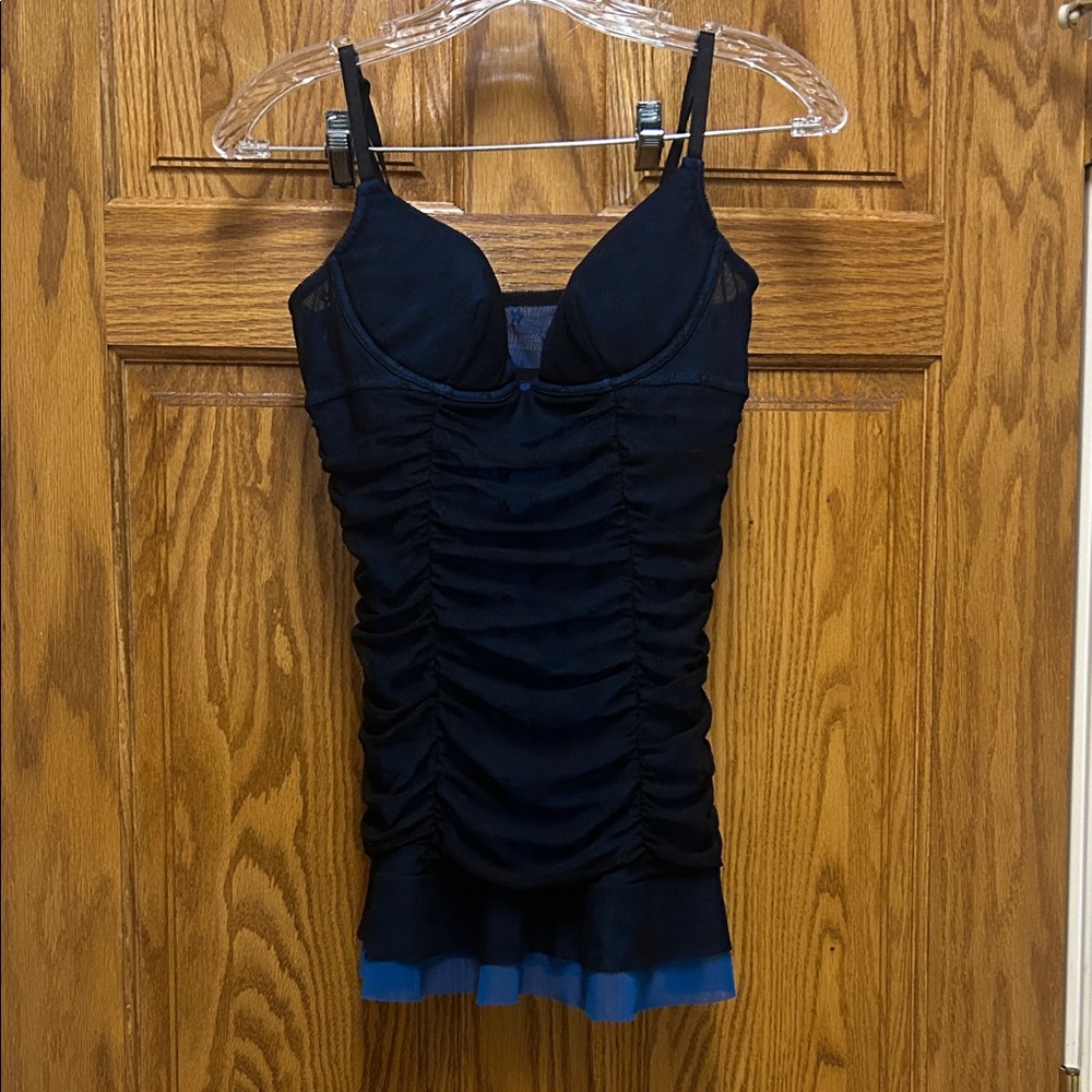 Navy blue rouched lingerie - Women